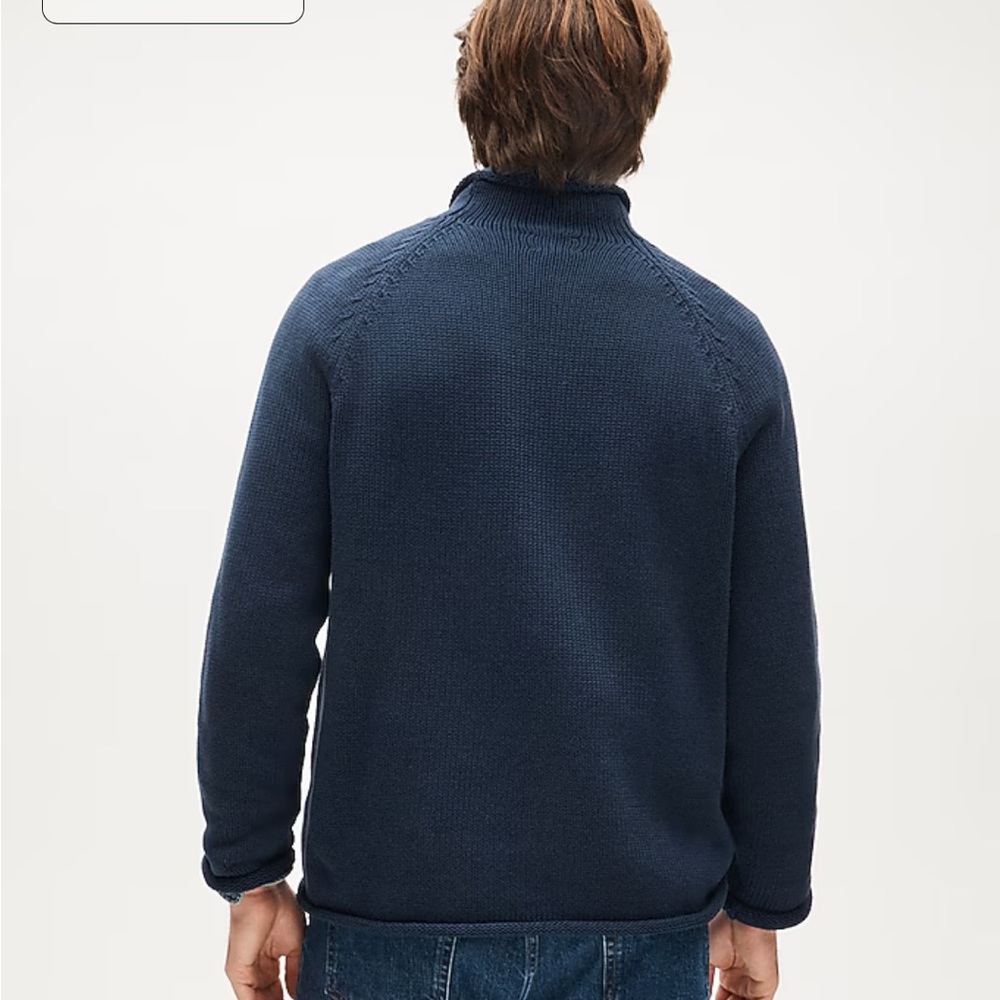 J Crew Men’s Rollneck Sweater Navy Blue Medium NEW